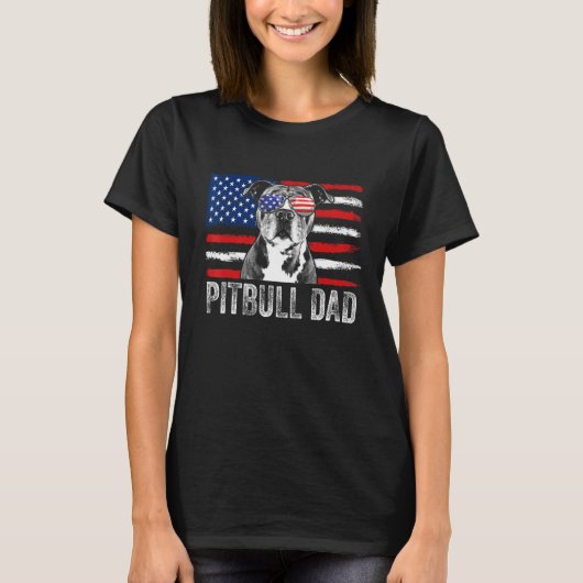 T-shirt Hommes Pitbull Papa Mens Fier American Pit Bull Ch (Devant)