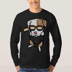 T-shirt Hommes Pitbull Poche Chien Lgbtq Ours Gay Drapeau 