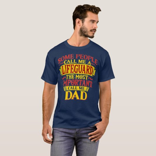 T-shirt Hommes Plus Important Appelez-Moi Papa Vifeguard T (Devant entier)
