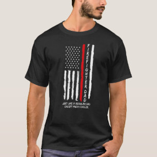 T-shirt Hommes Pompier Papa Comme Papa Régulier Papa Papa