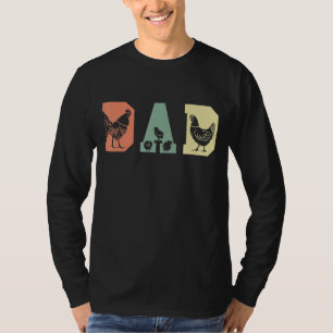 T-shirt Hommes Poulet Papa Poulet Poulet Élevage Volaille