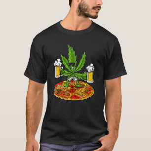 T-shirt Hommes Pour La Vie Bière Et Mauvaises Herbes Pizza