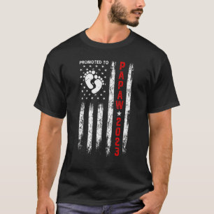 T-shirt Hommes Promus À Papaw 2023 Fête des pères Drapeau