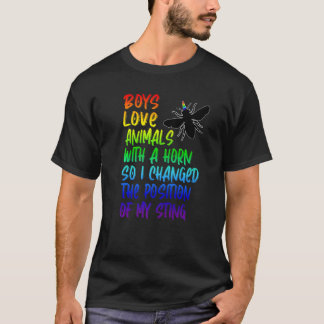 T-shirt Hommes Rainbow Bee Fier Gay Boys Gay Beekeeper Pri