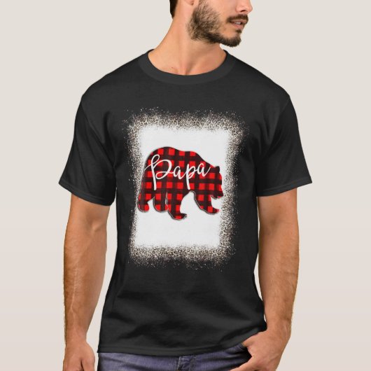 T-shirt Hommes Red Plaid Papa Ours Correspondant Pajama Fa (Devant)