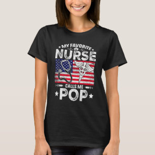 T-shirt Hommes Rétro Mon Infirmière Préférée M'Appelle Pop