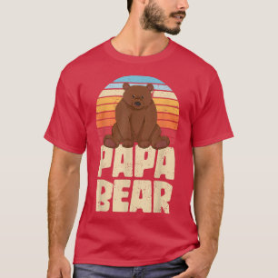 T-shirt Hommes Retro Ours Famille Papa Animal Papa Papa Pa