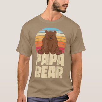 T-shirt Hommes Retro Ours Famille Papa Animal Papa Papa Pa