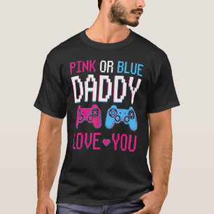 T-shirt Hommes Rose Ou Bleu Genre Révéler Vidéo Jeu Daddy