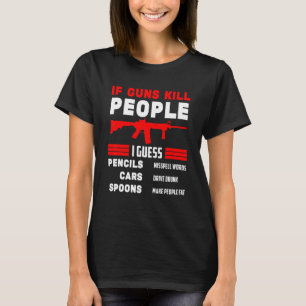 T-shirt Hommes Si Armes Tuent Personnes Deuxième Amendemen