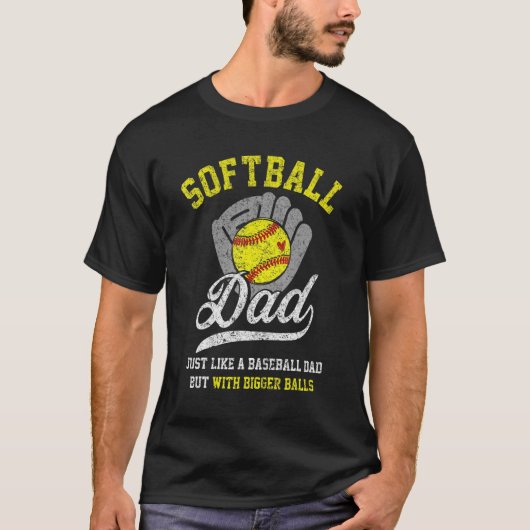 T-shirt Hommes Softball Papa Avec De Plus Grandes Boules F (Devant)