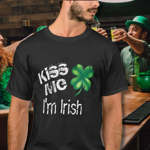 T-shirt Hommes St. Patrick's Day Kiss Me Je suis Irlandais