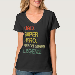 T-shirt Hommes Style Vintage Papa Héros Garde de prison Lé