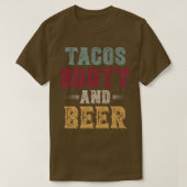 T-shirt Hommes Tacos Booty Et Cool De Bière Distressed Par (Design devant)