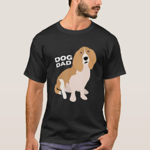 T-shirt Hommes Tan & Blanc Basset Hound Chien Papa Homme