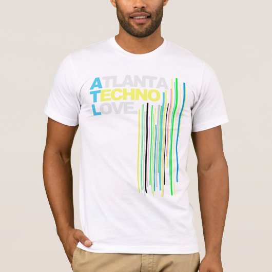 T-shirt Hommes (verts) d'amour de techno d'Atlanta (Devant)