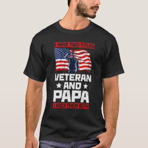 T-shirt Hommes Vétérinaire Papa Usa Drapeau Grand-Père Fêt