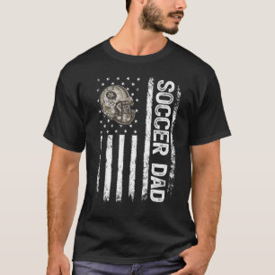 T-shirt Hommes Vintage Américain Drapeau Fier Soccer Papa