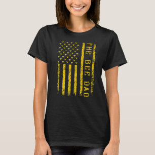 T-shirt Hommes Vintage Bee American Drapeau L'abeille Papa