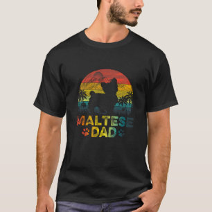 T-shirt Hommes Vintage coucher de soleil Maltais Chien Pap