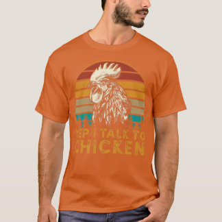 T-shirt Hommes Vintage Je Parle Aux Poulets Drôle Papa Pou