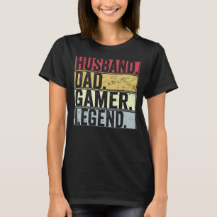 T-shirt Hommes Vintage Mari Papa Gamer Légende Pour Père