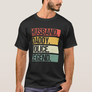 T-shirt Hommes Vintage Mari Papa Police Hero Famille Fils