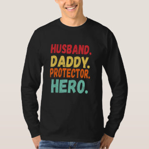 T-shirt Hommes Vintage Mari papa protecteur Héros Pères D