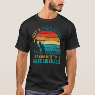 T-shirt Hommes Vintage Papa Régulier Essayant De Ne Pas Él