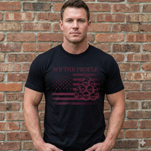 T-Shirt Hommes We The People Drapeau Américain Crâ