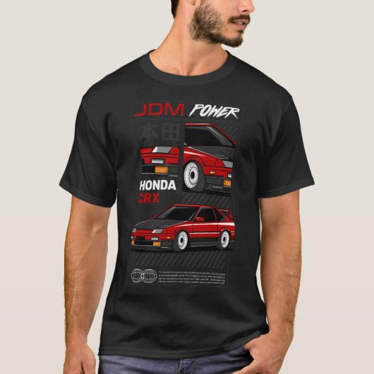T-shirt Honda Crx Fanatic (Devant)