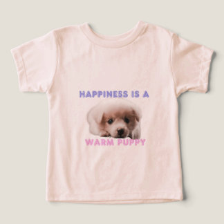 T-Shirt Hondenprint "Geluk is een warme puppy"