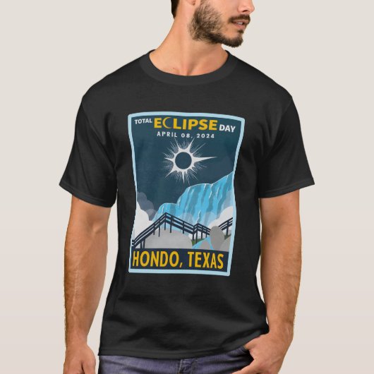 T-shirt Hondo Texas Total Solar Eclipse 2024 (Devant)