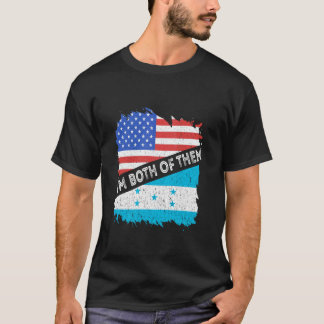 T-shirt Honduras États-Unis Amérique Je suis Tous Les Deux