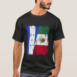 T-shirt Honduras Mexique Demi-drapeau Patrimoine hondurien