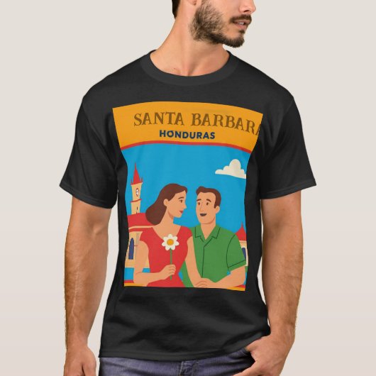 T-shirt  Honduras Santa Barbara Retro poster (Devant)
