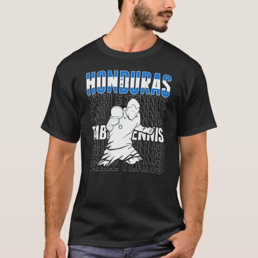 T-shirt Honduras Table Tennis Support Honduran Ping Pong (Devant)