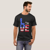 T-shirt Honey Badger American Flag Sunglasses 4th of July  (Devant entier)