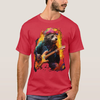 T-shirt Honey Badger Jouer de la guitare
