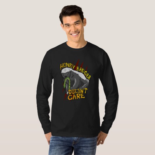 T-shirt Honey Badger ne s'intéresse pas aux femmes animale (Devant entier)