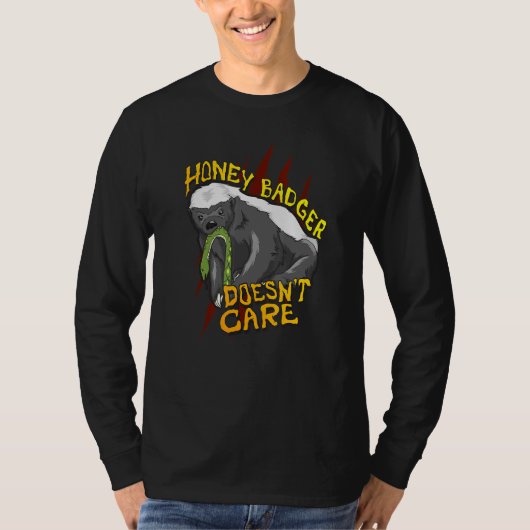T-shirt Honey Badger ne s'intéresse pas aux femmes animale (Devant)