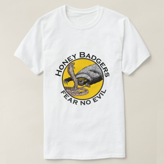 T-shirt Honey Badgers ne crains pas mal Jaune effrayant An (Design devant)