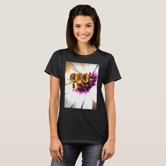 T-shirt Honey Bee Sur L'Art Acrylique Africain Daisy (Devant entier)