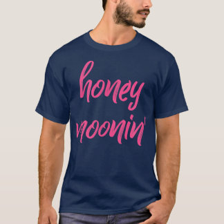 T-shirt Honey MooninPinceau rose Lune de miel Couples corr
