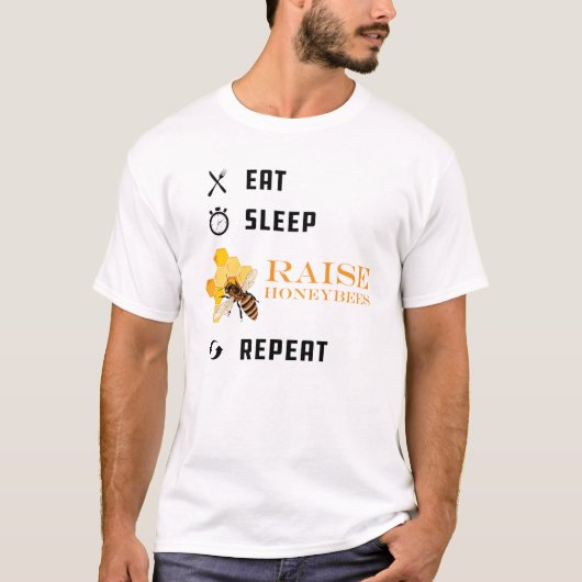 T-shirt Honeybee Raiser - Mangez Sleep Raise Honeybee Répé (Devant)