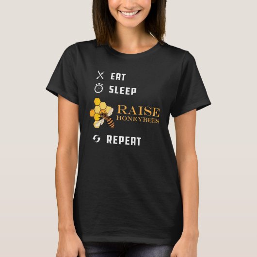 T-shirt Honeybee Raiser - Mangez Sleep Raise Honeybee Répé (Devant)