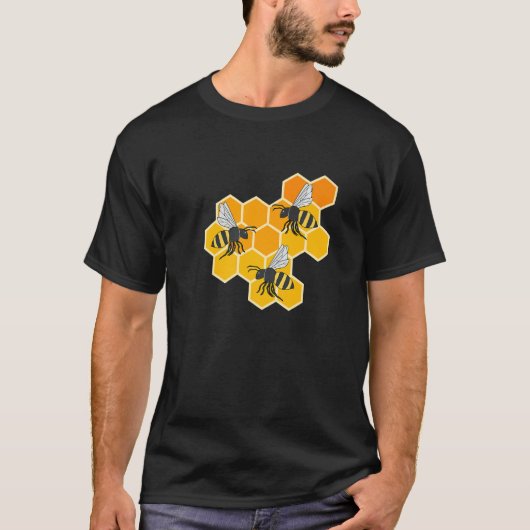 T-shirt Honeycombs Bees Nature Wildlife Honey Premium (Devant)