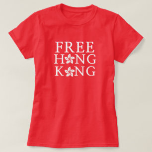 T-shirt Hong Kong libre avec la fleur de l'orchidée
