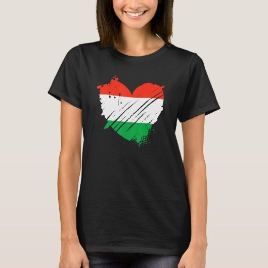 T-shirt Hongrie Drapeau J'Aime Il Est Dans Mon Adn Pour Le (Devant)