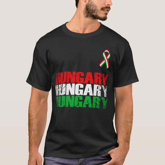 T-shirt Hongrie, Hongrie Drapeau, Drapeau de Hongrie. (Devant)